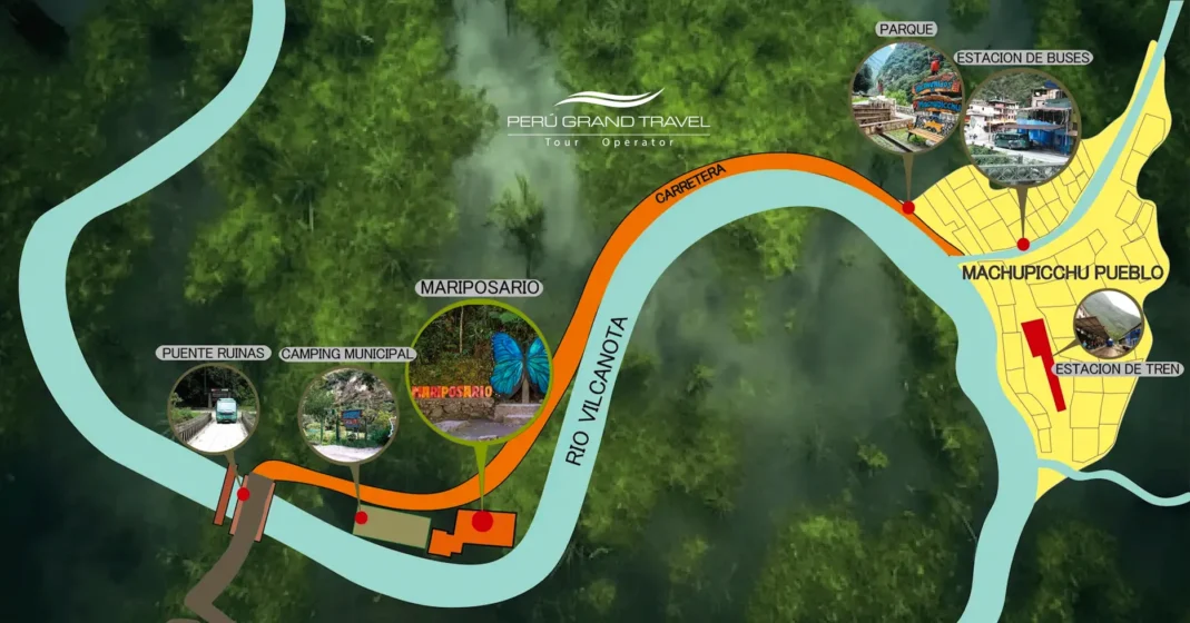 Mariposario de Machu Picchu: Naturaleza, conservación y belleza en el corazón de los Andes 1 Mapa para llegar al Mariposario de Machu Picchu