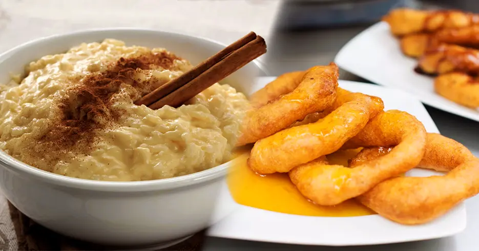 10 Postres Peruanos Que Debes Probar Durante Tu Viaje 2 arroz con leche y picarones hechos de camote, dulces peruanos