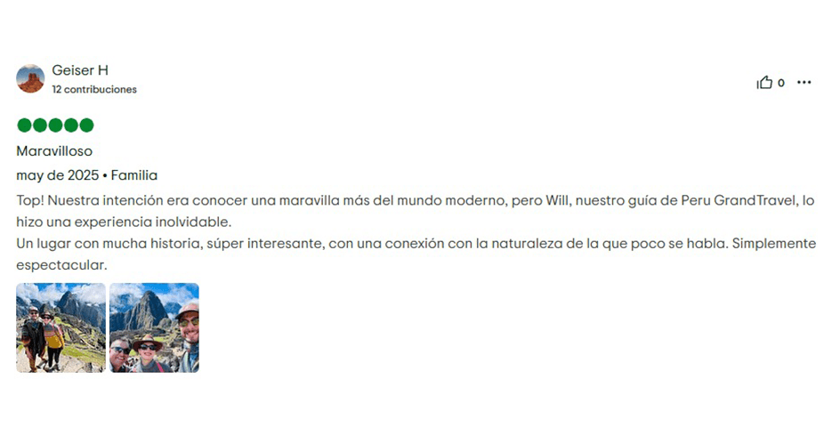 Visitar Machu Picchu 2025: Responde esta gran duda 3 comentario en tripadvisor de la visita a machu picchu, compartiendo las experiencias
