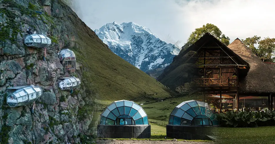 Los 12 Mejores Consejos para viajar a Perú 3 Hoteles en medio de la naturaleza, sky lodge en el valle sagrado, los domos en el paso de salkantay y el inkaterra en la Amazonia peruana