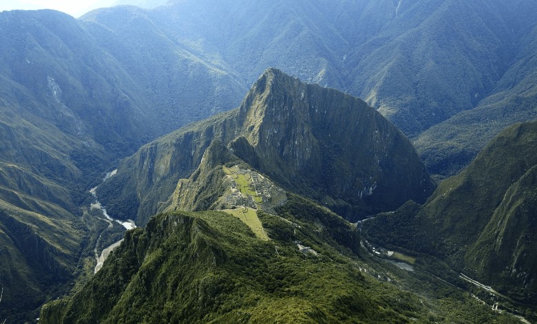 montaña-de-machu-picchu Panorama de la montaña de Mach Picchu